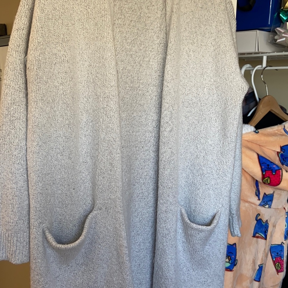 Long grey cardigan